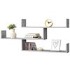 [en.casa] Mensola da Parete con 3 Ripiani Aperti Scaffale Libreria Sospesa a Muro con Vani Portaoggetti Espositore Pensile per Soggiorno Studio Corridoio 119x18x55 cm - Effetto Cemento