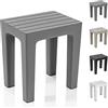 Inbagno Sgabello bagno doccia multiuso Lello alta resistenza, 38x29x41 cm effetto legno, portata 150 Kg (1, Grigio)