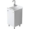 Arredamenti Montegrappa Mobile Lavatoio Interno Arredamenti Montegrappa Look One 45x50 H85 cm DX Destro Cerniere Economico Piedini Fondo Ripiano Alluminio Struttura Legno Bianco Asse Vasca Termoplastico Lavapanni Pomello