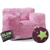 Lumaland Poltrona a sacco per bambini Glow in The Dark | Divano per bambini in design a stelle | Sedia per interni per la cameretta dei bambini | Materiale morbido e facile da pulire | ca. 68 x 70 x