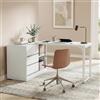 Lailang 25cm Scrivania Computer, Tavolo Angolare, Scrivania Con Cassetti, Scrittoio Elegante, Scrivania Per PC E Stampante, Mobile Scrivania, 25 x 10 x 18 cm, Bianco