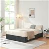 [en.casa] Struttura Letto Francese 140x200 cm con Zona di Riposo Ribaltabile Contenitore Letto a 2 Piazze Rivestito in Similpelle - Nero