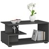 AKORD | Tavolino da Caffè in Legno | Tavolo Salotto Moderni | Credenza per il Soggiorno | Arredamento Casa | Tavolini a 3 livelli | Piano in laminato 16mm | 90 x 45 x 51 cm | Grafite Grigio