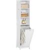 SoBuy Mobile Bagno Salvaspazio con Portabiancheria Alto Stretto 40x170x38cm