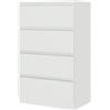 ZZINOKE Cassettiera, Larghezza 60 cm, Armadio con 4 Cassetti, Mobili Camera Da Letto, Adatto per soggiorno, camera da letto, cameretta dei bambini, ufficio, Bianco, 60 cm × 40 cm × 98 cm