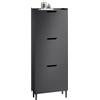 SoBuy Scarpiera Salvaspazio Slim Ingresso Mobile Portascarpe con 3 Ante a Ribalta Regolabili in Legno Armadio Scarpiera Alta e Stretta per Corridoio, 50x19x129cm，Nero, FSR151-H-SCH
