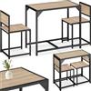tectake 800975 Salottino Milton, Sedie con cappucci in plastica per non graffiare il pavimento, Tavolo con piedi in plastica regolabili in altezza (industriale chiaro)