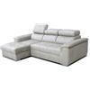 Robin Inspire Divano Angolare Modulare 3 Posti - Divano Letto a L Sinistro - Contenitore, 3 Poggiatesta Regolabili - per Soggiorno Moderno - 247 cm Silver Beige