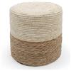 Spetebo Pouf vintage naturale - 30 cm - fibra naturale boho - poggiapiedi pouf in iuta - poggiapiedi pouf come sgabello, poggiapiedi, cuscino da seduta