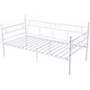 DORAFAIR Letto Singolo Moderno Divano Letto in Metallo per Bambini o Adulti - 90 × 190 cm, Bianco