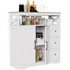 ZHDOKA Credenza Cucina con 3 cassetti e 2 ante,Mobile portaoggetti con ripiano regolabile,Madia Soggiorno Moderna,Mobile Cucina,Buffet Cucina Madia, credenza sala da pranzo per cucina,100x40x105cm
