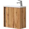 Vicco Set di mobili da bagno Kleo, Rovere dorato 50 cm | 2 pezzi · Mobile sottolavabo · Lavabo