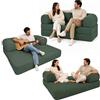 bananair - Divano 2 Posti Prodotto in Francia - Divano Letto Modulare in Schiuma ad Alta Densità e Tessuto in Velluto a Coste - Design Innovativo Boneless Couch, Spedito Compresso (Verde Foresta)