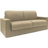 Totò Piccinni Divano Letto Ribaltone Matrimoniale Imbottito con Braccioli, Materasso 14cm, L194cm x P93cm x H67cm (Tessuto Camel)
