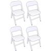milani home MilaniHome.it - Set di 4 Sedie Slim Pieghevoli Bianche con Comoda Imbottitura nella Seduta per Ospiti, Ufficio, Casa, Campeggiodi coloreBianco