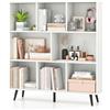 COSTWAY Libreria a 8 Cubi, Organizzatore di Stoccaggio Moderno con 5 Gambe di Metallo, Scaffale per Esposizione con 2 Kit Anti-Ribaltamento per Soggiorno Studio Camera da Letto, Bianco (100x24x107cm)