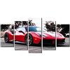 Five-Seller 5 Pezzi, Rosso Auto Sportiva Super dalla Ferrari Quadro su Tela Stampa Foto su Tela Materiale Illustrativo per La Decorazione Domestica del Salone (con Cornice,50_x_100_cm)