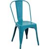milani home - sedia da pranzo impilabile in metallo, verde petrolio, stile industrial, 35 x 45 x 85 cm