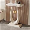Tqertrtfxa Tavolino da Divano Condo,Tavolo da Veranda in Ardesia,Veranda per Soggiorno,Splendida Struttura Rettangolare in Marmo/Metallo,Tavolo da Veranda in Marmo Nordico(White B,50cm/19.7in)