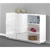 Web Convenienza Madia Moderna WEB, 160x40x80 cm, 100% Made in Italy - 2 Ante Battenti, 3 Vani a Vista con Ripiano Centrale - Mobile per Ingresso e Soggiorno (Bianco)