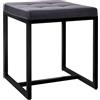 CLP Sgabello Barci I Sgabello moderno | Sgabello imbottito di alta qualità con struttura in ferro verniciato a polvere nero, Colore:nero, Materiale:Ecopelle