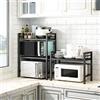 HUOLE Microonde Forno Organizer,Scaffale espandibile a 2 livelli, per microonde, per cucina, con ganci per appendere la cucina e la conservazione-40/64 * 36,5 * 78 cm nero