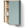 Livinity Mobile bagno Marano, Grigio-blu, 50 x 75 cm con porta e vani aperti