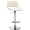 CLP Sgabello da bar Camden I rivestito in similpelle, Colore:crema, Materiale base:Metallo effetto cromato
