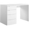 Totò Piccinni Scrivania in legno per ufficio con 4 cassetti (L) 110x(P) 60x(A) 75,5 cm (Bianco Matt Opaco)