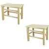MA MAISON Sgabello in Legno Naturale 35x22xh25 cm -Seduta, Poggiapiedi, Massiccio, Sedia, Panca- Multifunzione Per Bambini, Campeggio, Giardino e Soggiorno (Naturale - 2 Pz)