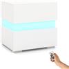 LIFEZEAL Comodino Camera da Letto, Comodino Led Design, con 2 Cassetti, Tavolino Laterale da Divano con Luci Regolabile, Mobiletto, Remoto Controllo, Moderno, Salvaspazio, Max 50kg, 45x35x45cm, Bianco