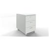 FBasic Cassettiera in legno su ruote 3 cassetti con serratura - Bianco - 42x55x57 cm