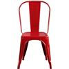 milani home - Set Di 4 Sedie In Metallo Di Design Moderno Industrial Vintage Colore Rosso Antico Ossidato Per Sala Da Pranzo Bar Ristorante Soggiorno - Rosso