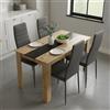 GOKHOMX Set tavolo da pranzo rettangolare 110 cm con 4 sedie, set tavolo e sedie sala da pranzo in similpelle grigia, per piccolo spazio cucina, sala da pranzo e soggiorno (rovere + grigio)