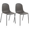 CLP Set di 2 Sedie Hardin, impilabili e resistenti alle intemperie, ideale per balcone, terrazza e sala da pranzo, Colore:tortora