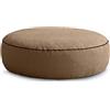 ARKETICOM Soft Pouf Sacco Grande Poggiapiedi Rotondo Sfoderabile Salotto 95x32 cm (Sabbia)
