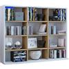 VCM Holzregal stehend | platzsparender CD-Schrank für 480 CDs Oder 224 DVDs | Maße:H. 82 x B. 102 x T. 23 cm | Elegantes Dvd Regal stehend | Blu-Ray Regal | CD Regal Megosa L Weiß/Honig-Eiche