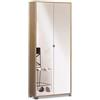 MONDO VIRO Mobile 2 ante specchiato Madrid armadio piedini cromo cm 83x29 190h (Noce Stelvio/Specchio Naturale)