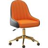 Sedia da scrivania, sedia da camera in pelle PU sedia girevole regolabile per computer sedie da toeletta per camera da letto/sala studio per ragazze (arancione)