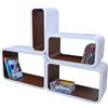 Cube Mensola Da Muro Libreria Scaffale Vari Colori Retrò Cubi Moderno LO01 (Bianco/Moca)