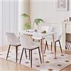BenyLed Tavolo da Pranzo Moderno; Tavolo da Cucina in Stile Nordico, Tavolo da Pranzo Bianco con Gambe in Legno di Faggio (Il Desktop è Composto da due Parti), L110*L70*A74cm
