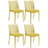 HOUSE COLLECTION, SEDIE MATRIX IN POLIPROPILENE, SENZA BRACCIOLI, DESIGN IMPILABILE, COLORE GIALLO (BCA159X4)