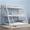 KecDuey Letto a Castello in Metallo a Tre Piani - 90 x 200 cm, 120 x 200 cm, Matrimoniale 140 x 200 cm - Struttura in Ferro per Bambini, Ragazzi e Adulti (Bianco)