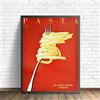 Ling88 Poster da Parete Vintage Italian Pasta Retro Food And Drink Italia Cafe Restaurant Stampa Poster Wall Art Canvas Painting Foodie Kitchen Art Decor Poster E Stampe -50X70Cm