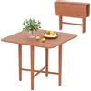 GIANTEX Tavolo da Pranzo Pieghevole in Legno Colore Noce, Modello Quadrato 90x90 cm per 2-4 Persone, Multiuso come Tavolo da Cucina, Soggiorno e Scrivania