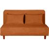 Brigros WeHome - Divano Letto Trasformabile Due Posti Apribile con Cuscini, 140 cm, Tessuto, Arancione