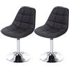 Mendler Set 2X sedie girevoli Sgabello HWC-A60 Design Moderno Sala Pranzo - Ecopelle Marrone