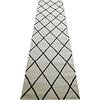 Teppich-Traum Tappeto Salotto Design Scandinavo a Rombi - Easy Care e Molto Resistente - Crema y Nero Größe 80 x 300 cm
