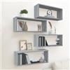 qohoio Mensole Cubo Muro 4 pz Grigio Sonoma 60x15x23 Legno Multistrato,Mobili,Scaffalature,Scaffali e mensole per pareti-815928