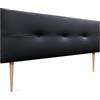 DHOME Testiera imbottita in Similpelle o Tessuto AQUALINE CON GAMBE testate letto (Similpelle Nero,160x105cm (Letti 150/160))